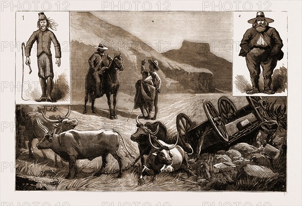 IN THE TRANSVAAL, SOUTH AFRICA, 1883: 1. The Transvaal Boer: New Style. 2. The Transvaal Boer: Old Style. 3. Travel in the Transvaal: A Not Unfrequent Incident.