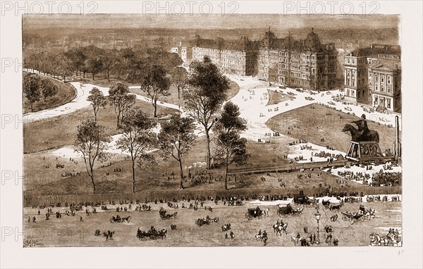 THE IMPROVEMENTS AT HYDE PARK CORNER, AND THE REMOVAL OF THE STATUE OF THE DUKE OF WELLINGTON, LONDON, UK, 1883