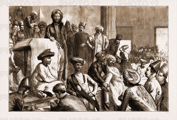 THE NATIVE AGITATION IN INDIA: A MEETING IN THE TOWN HALL, BOMBAY, IN SUPPORT OF MR. ILBERT'S CRIMINAL JURISDICTION BILL, 1883