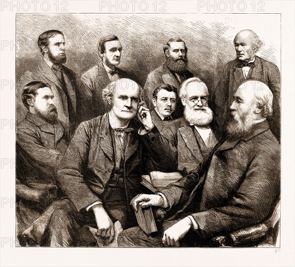THE FORTHCOMING MEETING OF THE BRITISH ASSOCIATION, 1883, THE PRESIDENT-ELECT AND PRESIDENTS OF DEPARTMENTS: R.H. Inglis Palgrave, Esq. (Economic Science and Statistics), Lieut.-Col. H.H. Godwin-Austen (Geography), Dr. J.H. Gladstone (Chemical Science), Arthus Cayley, Esq. (President-Elect), Prof. Henrici (Mathematical and Physical Science), Prof. W.C. Williamson (Geology), Prof. E. Ray Lankester (Biology), W. Pengelly, Esq. (Department of Anthropology), James Brunlees, Esq. (Mechanical Science)