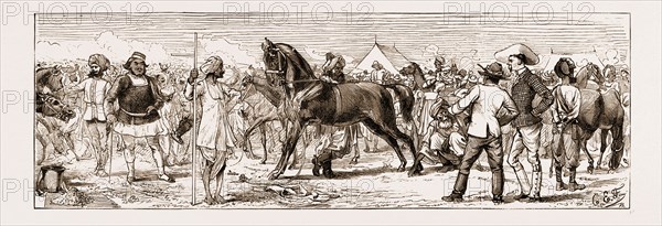 AT AN INDIAN HORSE FAIR: A SKETCH AT MUTTRA, 1883