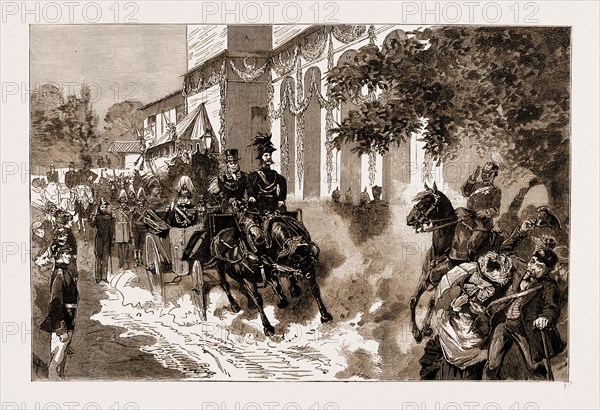 THE GERMAN AUTUMN MANOEUVRES, 1883: ARRIVAL OF THE EMPEROR AND STAFF AT MERSEBURG