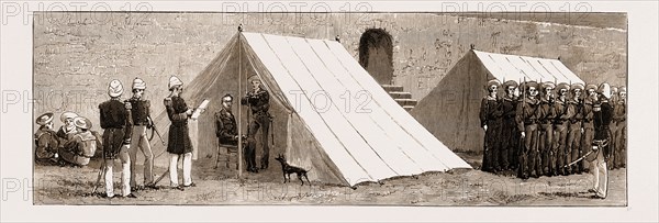 THE FRENCH IN MADAGASCAR, THE ARREST AND IMPRISONMENT OF THE REV. G.A. SHAW, 1883: MR. SHAW'S EXAMINATION IN THE TENT AT THE FORT, TAMATAVE