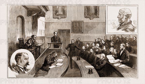 THE RIVER PLATE BANK FRAUDS: EXAMINATION OF WARDEN AND WATTERS AT THE QUEEN'S BENCH COURT, GUILDHALL, LONDON, UK, 1883
