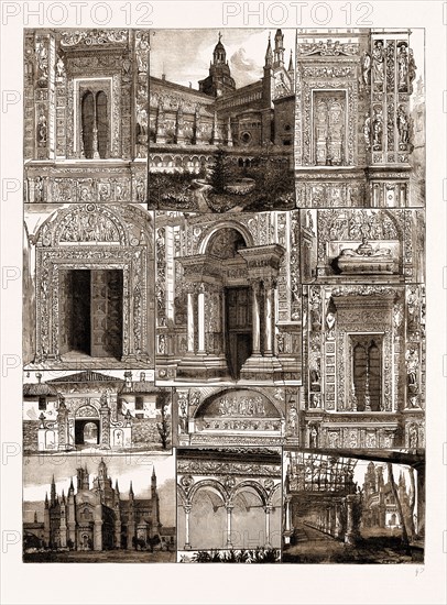 THE CERTOSA OF PAVIA, ITALY, 1883: 1. Third. Window of FaÃ§ade. 2. The Smaller Cloister. 3. Fourth Window of FaÃ§ade. 4. Door of the Smaller Cloister. 5. Principal Entrance to the Certosa. 6. The "Lavabo" (Washing Basin) in the Sacristy. 7. Second Window of FaÃ§ade. 8. Outer Entrance tp the Certosa. 9. "Lavabo" in Cloisters. 10. The Rear of the Certosa. 11. Detail from the Smaller Cloister. 12. The Vineyard.