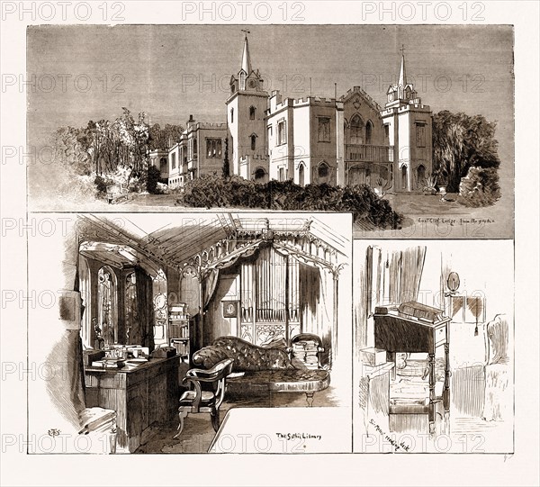 THE NINETY-NINTH BIRTHDAY OF SIR MOSES MONTEFIORE: SKETCHES AT HIS RESIDENCE, EAST CLIFF LODGE, RAMSGATE, UK, 1883
