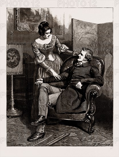 THE MAYOR OF CASTERBRIDGE, DRAWN BY ROBERT BARNES, WRITTEN BY THOMAS HARDY, 1886; "Well, Lucetta, I've a bit of news for ye,' he said gaily."