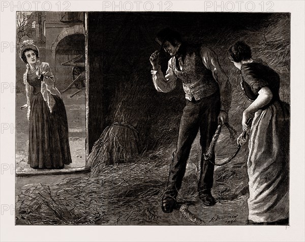 THE MAYOR OF CASTERBRIDGE, DRAWN BY ROBERT BARNES, WRITTEN BY THOMAS HARDY, 1886; "Henchard, with withering humility of demeanour, touched the brim of his hat to her."