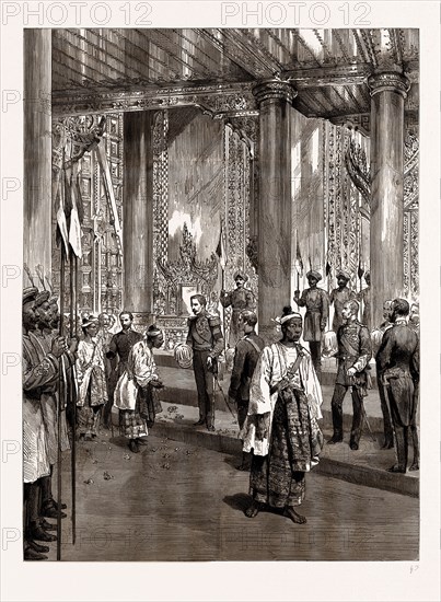 WITH LORD DUFFERIN IN BURMA: THE GREAT RECEPTION IN THE THRONE HALL, MANDALAY, 1886