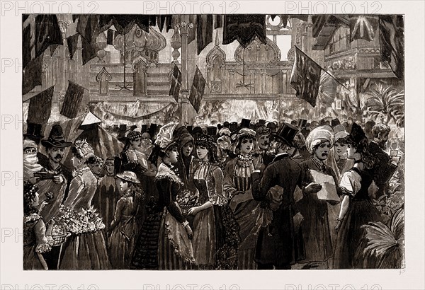 FANCY FAIR AT THE ATHENAEUM, CAMDEN ROAD, IN AID OF THE NORTH-WEST LONDON HOSPITAL, UK, 1886