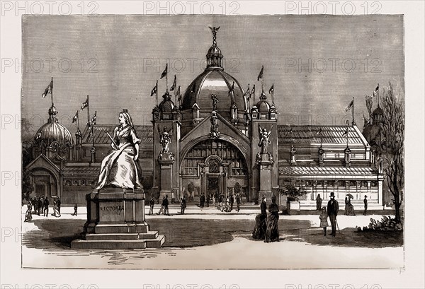 THE OPENING OF THE INTERNATIONAL EXHIBITION AT EDINBURGH BY PRINCE ALBERT VICTOR, UK, 1886: THE FRONT ENTRANCE OF THE EXHIBITION
