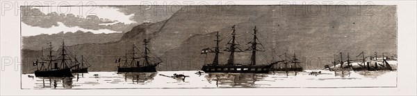 THE STRAINED RELATIONS BETWEEN TURKEY AND GREECE, THE COMBINED FLEETS OF THE GREAT POWERS IN SUDA BAY, CRETE, 1886: AUSTRIAN AND ITALIAN REPRESENTATIVE SHIPS AT ANCHOR