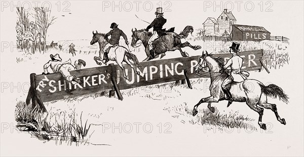 FOX-HUNTING IN AMERICA: A FANCY; U.S.A., U.S., US, USA, UNITED STATES, UNITED STATES OF AMERICA, AMERICA, 1886