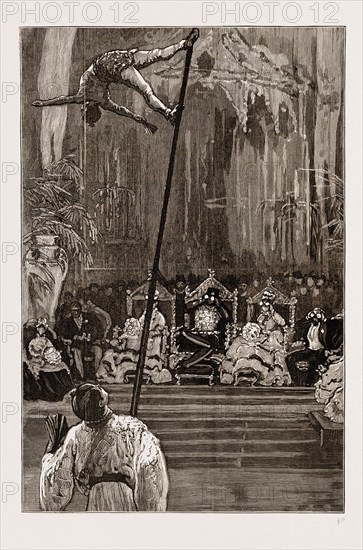 THE SHAH OF PERSIA (IRAN) AT THE CRYSTAL PALACE LONDON UK 1873, THE JAPANESE JUGGLERS