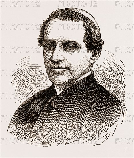 CARDINAL ANTONELLI, ENGRAVING 1873, ITALY