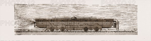 CROSSING THE CHANNEL: PROPOSED SUBMARINE RAILWAY BOAT, 1875
