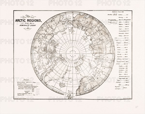 THE ARCTIC EXPEDITION: CHART OF THE POLAR REGIONS, 1875