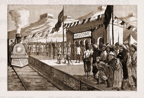 THE TOUR OF THE VICEROY OF INDIA, 1881: ARRIVAL OF THE VICEREGAL TRAIN AT SIBI