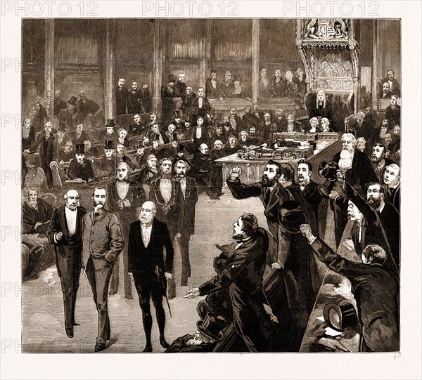 THE DEFEAT OF OBSTRUCTION IN THE HOUSE OF COMMONS, UK, 1881: REMOVAL OF MR. PARNELL BY ORDER OF THE SPEAKER