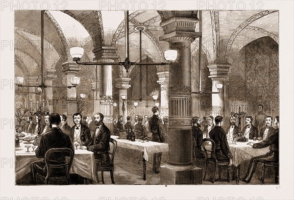 THE ROYAL NAVAL COLLEGE, GREENWICH, LONDON, UK, 1881: THE PRINCE OF WALES DINING AT THE OFFICERS' MESS