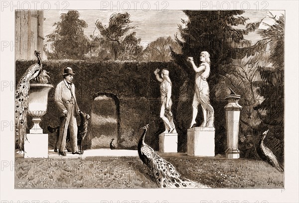 THE FUNERAL OF THE LATE EARL OF BEACONSFIELD, NOTES AT HUGHENDEN: ON THE TERRACE, THE LATE EARL'S FAVOURITE WALK, UK, 1881