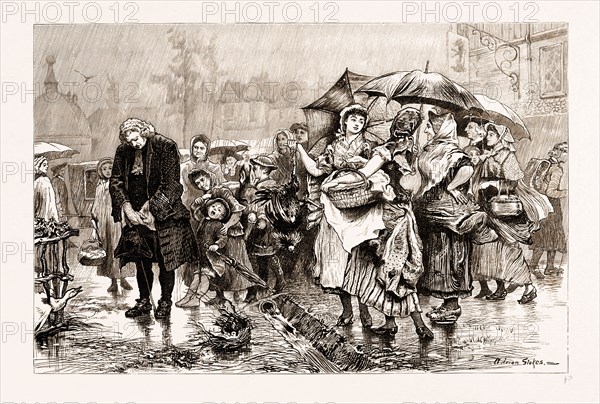 DR. JOHNSON'S PENANCE, FROM THE PICTURE BY ADRIAN STOKES, EXHIBITED AT THE ROYAL ACADEMY, UK, 1881