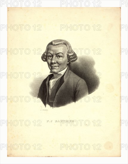 P.J. Barthez / Pigueron., ca. 1800 , Head-and-shoulders portrait of scientist P.J. Barthez, whose locomotion studies served as a precursor to the study of aerodynamics.