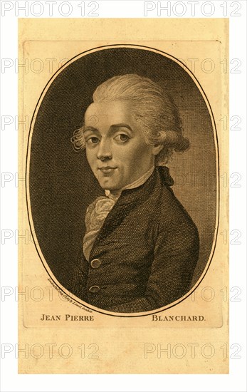 Jean Pierre Blanchard, London Published by I. Sewel, Cornhill, July 1st, 1785 , Half-length portrait of French balloonist Jean-Pierre Blanchard