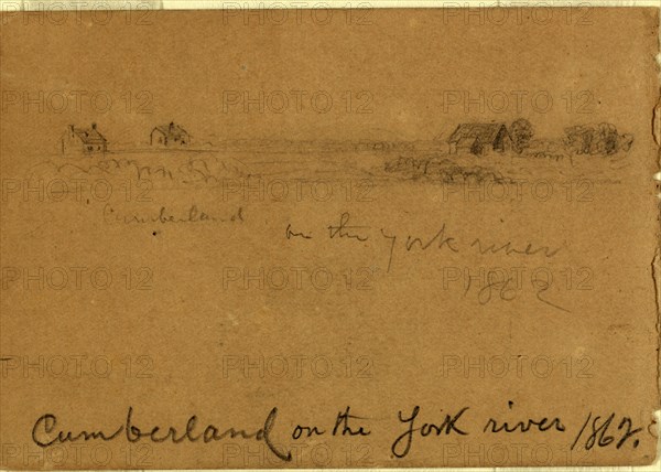 Cumberland on the York river 1862, by Alfred R Waud, 1828-1891, an american artist famous for his American Civil War sketches, America, US, 1862-1865, by Alfred R Waud, 1828-1891, an american artist famous for his American Civil War sketches, America, US