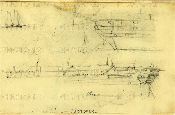 Ohio, drawing, 1862-1865, by Alfred R Waud, 1828-1891, an american artist famous for his American Civil War sketches, America, US