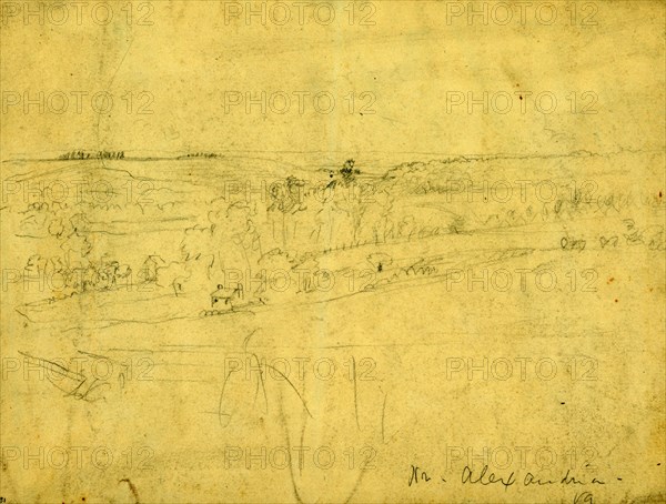 Nr. Alexandria, Va., drawing, 1862-1865, by Alfred R Waud, 1828-1891, an american artist famous for his American Civil War sketches, America, US