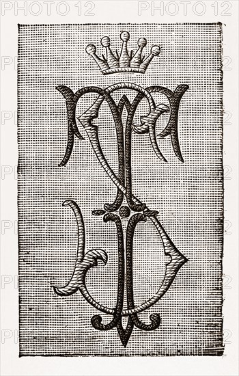 MONOGRAM (Z.Z.), NEEDLEWORK, 19th CENTURY EMBROIDERY