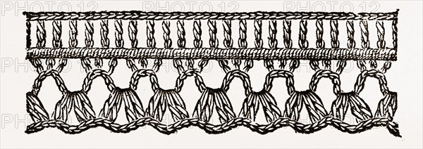 LACE EDGING FOR UNDERLINEN, NEEDLEWORK, 19th CENTURY EMBROIDERY