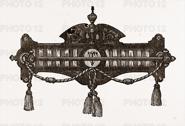 TOWEL- STAND, NEEDLEWORK, 19th CENTURY