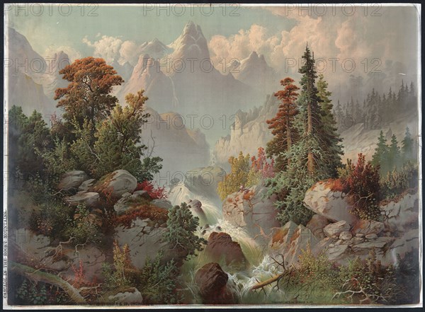Cascade in the Rocky Mountains; Cincinnati : Gibson & Co., 1879.; 1 print : chromolithograph ; 33 3/4 x 24 1/2 in.