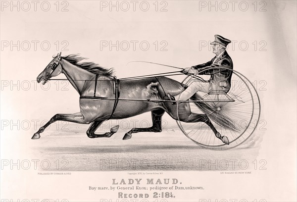 Lady Maud: bay mare, by General Knox; pedigree of dam, unknown; Currier & Ives.,; New York : Published by Currier & Ives, c1876.; 1 print : lithograph.