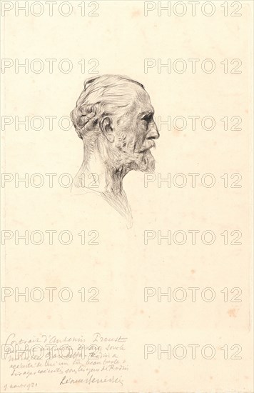 Auguste Rodin (French, 1840 - 1917). Portrait of Antonin Proust. Drypoint. Fourth state.