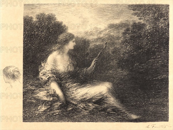 Henri Fantin-Latour (French, 1836 - 1904). The Huntress (Chasseresse), 1892. Lithograph. Second state.
