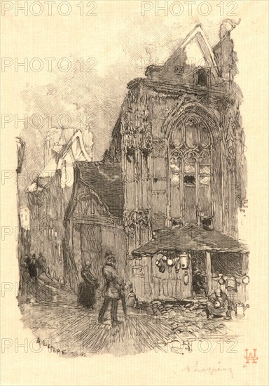 Auguste Louis LepÃ¨re (French, 1849 - 1918). St.-Etienne-des-Tonneliers, Rouen, 1888. Wood engraving.