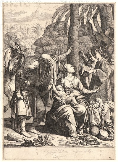 After Carlo Saraceni (Italian, ca. 1579 - 1620). Rest on the Flight into Egypt, 1620. Etching. Second state.