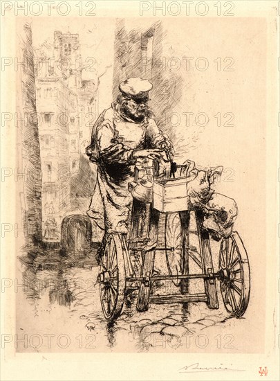 Auguste Louis LepÃ¨re (French, 1849 - 1918). The Knife Grinder (Le Rémouler), 1889. Etching. First state.