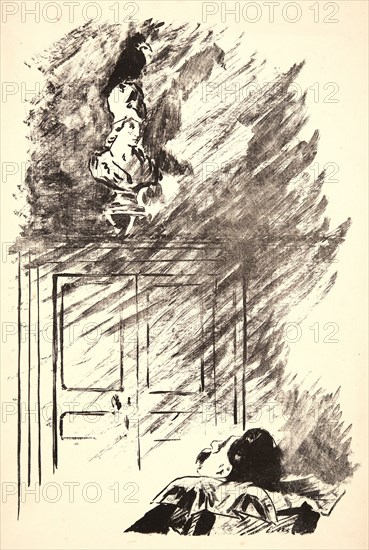 Ãâdouard Manet (French, 1832 - 1883). The Raven (Le corbeau): Perched upon a Bust of Pallas, 1875. From The Raven (Le corbeau). Lithographs with cover and text on wove paper.