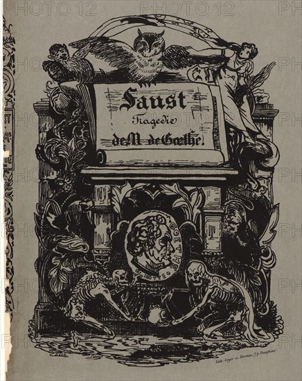 EugÃ¨ne Delacroix (French, 1798 - 1863). Faust: portfolio cover (front), 1828. From Faust. Lithograph.