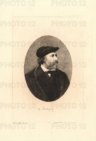 Alphonse Louis Pierre Trimolet (French, active ca. 1861-1887). Portrait of Charles Daubigny, 19th century. Etching.