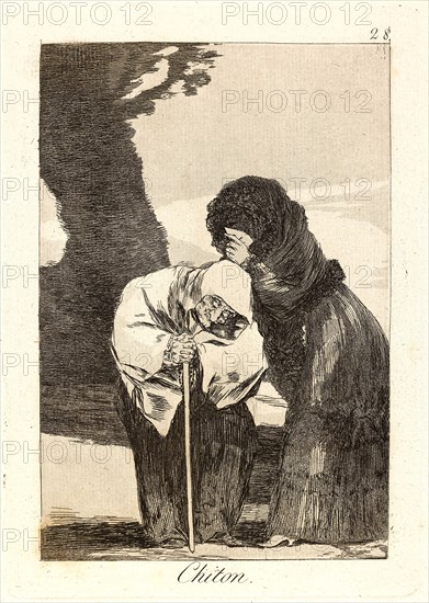 Francisco de Goya (Spanish, 1746-1828). Chiton. (Hush.), 1796-1797. From Los Caprichos, no. 28. Etching, aquatint, and burin. Plate: 215 mm x 150 mm (8.46 in. x 5.91 in.).