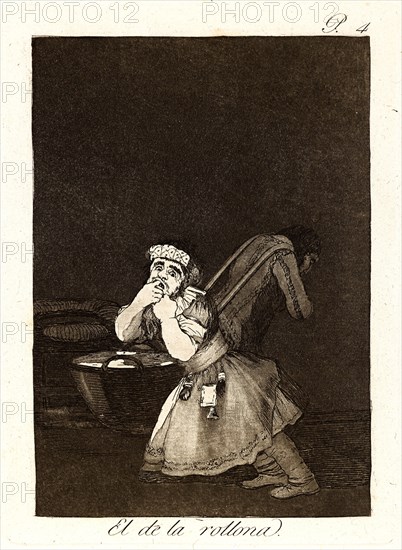 Francisco de Goya (Spanish, 1746-1828). El de la rollona. (Nanny's boy.), 1796-1797. From Los Caprichos, no. 4. Etching and burnished aquatint. Plate: 205 mm x 150 mm (8.07 in. x 5.91 in.).
