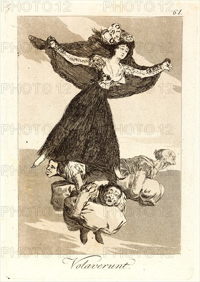Francisco de Goya (Spanish, 1746-1828). Volaverunt. (They have flown.), 1796-1797. From Los Caprichos, no. 61. Etching, aquatint, and drypoint on cream laid paper. Plate: 215 mm x 150 mm (8.46 in. x 5.91 in.).