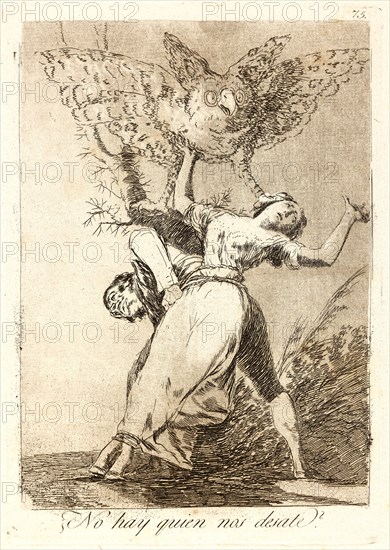 Francisco de Goya (Spanish, 1746-1828). Â¿No hay quien nos desate? (Can't anyone untie us?), 1796-1797. From Los Caprichos, no. 75. Etching and burnished aquatint on cream laid paper. Plate: 215 mm x 150 mm (8.46 in. x 5.91 in.).