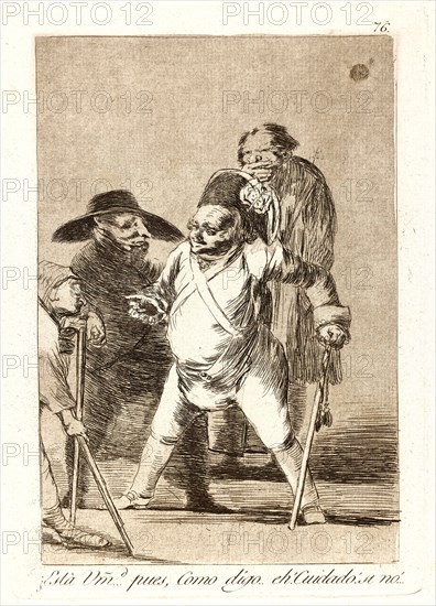 Francisco de Goya (Spanish, 1746-1828). Â¿EstÃ¡ Umd. ...pues, Como digo...eh! Cuidado! si no! (You understand?...well, as I say...eh! Look out! otherwise...), 1796-1797. From Los Caprichos, no. 76. Etching and burnished aquatint on cream laid paper. Plate: 215 mm x 150 mm (8.46 in. x 5.91 in.).