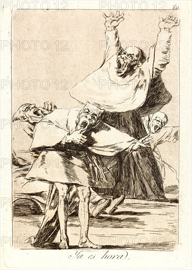 Francisco de Goya (Spanish, 1746-1828). Ya es hora. (It is time.), 1796-1797. From Los Caprichos, no. 80. Etching, burnished aquatint, drypoint, and burin on cream laid paper. Plate: 215 mm x 150 mm (8.46 in. x 5.91 in.).